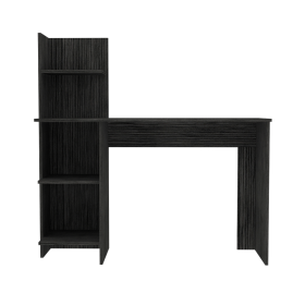 DEPOT E-SHOP Toronto 120 Writing Desk, Four Shelves, Smokey Oak