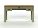 Bridgevine Home Vineyard 53 inch Writing Desk, No Assembly Required, Sage Green and Fruitwood Finish