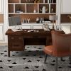 Bridgevine Home Sausalito 71 inch Executive Desk, No Assembly Required, Whiskey Finish