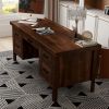 Bridgevine Home Sausalito 71 inch Executive Desk, No Assembly Required, Whiskey Finish