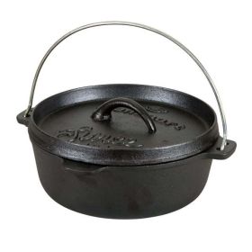 1 QT Pre-Seasoned Cast Iron Dutch Oven Flat Bottom (Color: Black)